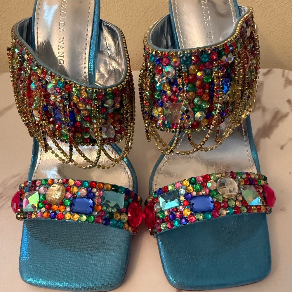 Azalea Wang Envie Multi Color Mule Stilettos, NWOB, Size 6-1/2. - Picture 8 of 12